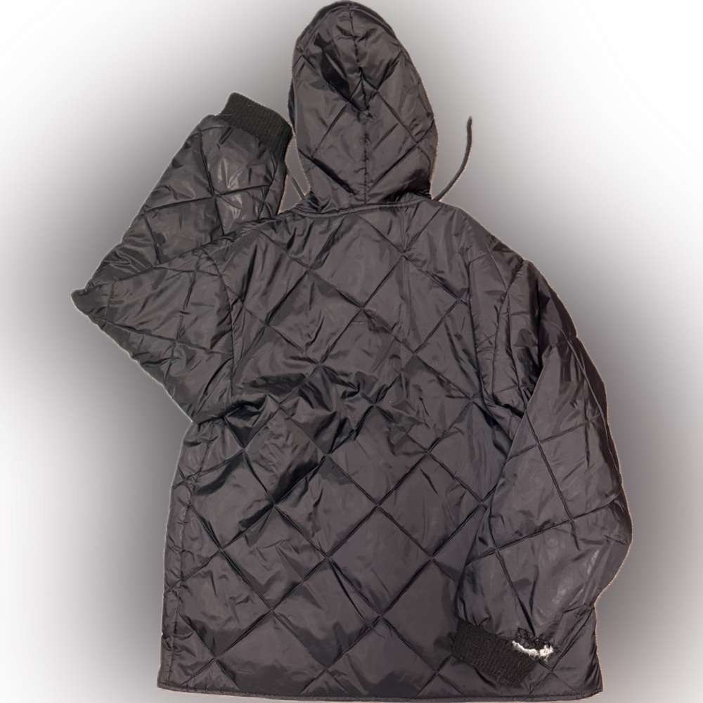 7-Eleven Black Quilted Puff Jacket | Sz M - Picture 2 of 4
